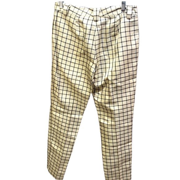 Cynthia Rowley Silk Cream & Black Windowpane Pants - Picture 4 of 5